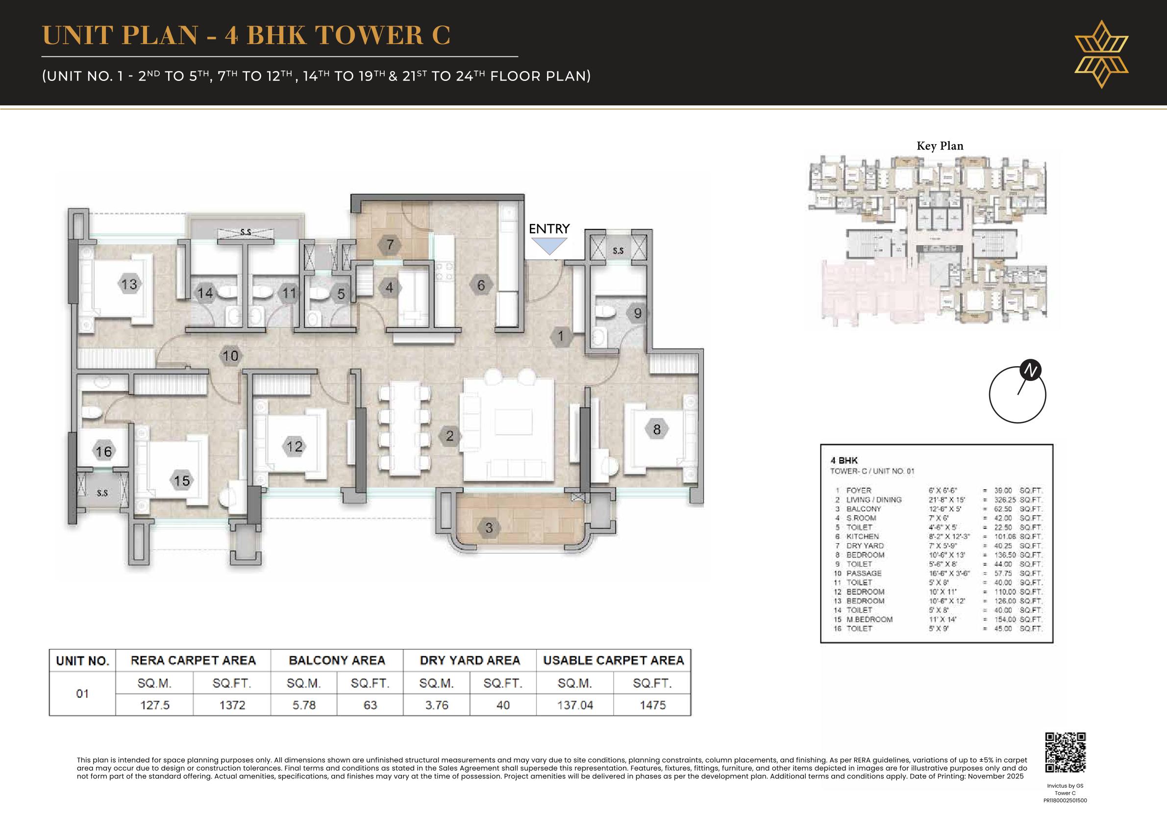 4 BHK Floor Plan